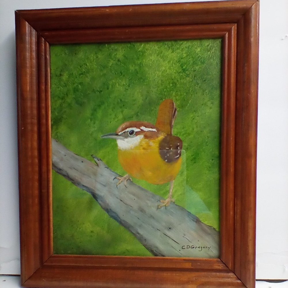 Painting Cute Carolina Wren Acrylic Org. Have to make room to paint more!